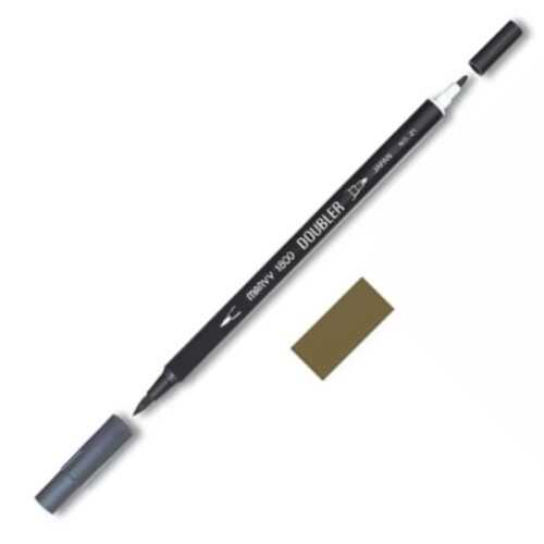 Marvy Çift Uçlu Brush Pen Fırça Kalem Yanık Odun