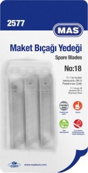 Mas Büyük Maket Bıçağı Yedeği 30 AdetTüpte - MAS Kırtasiye