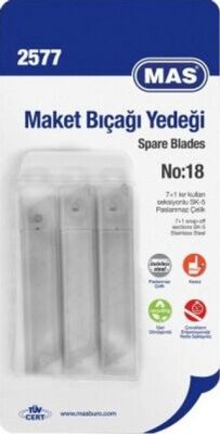 Mas Büyük Maket Bıçağı Yedeği 30 AdetTüpte - 1