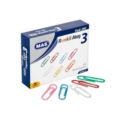Mas Masaüstü Renkli Ataş Pvc Kaplı 28 Mm - 1