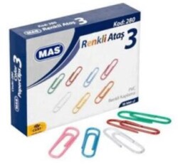 Mas Masaüstü Renkli Ataş Pvc Kaplı 28 Mm - MAS Kırtasiye