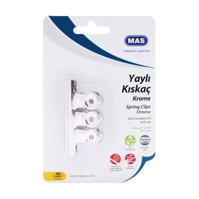 Mas 951 Kartelada Beyaz Metal Kıskaç 40 Mm 3Lü - 1