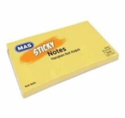 Mas Yapışkanlı Not Kağıdı 35X51 Pastel 100 Sayfa Sarı 3 Blok Yan Yana - MAS Kırtasiye