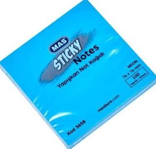 Mas Yapışkanlı Not Kağıdı 76x76 Neon 100 Sayfa Mavi - 1