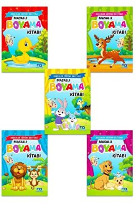 Masallı Boyama Kitabı 5 Kitap Takım kapağı
