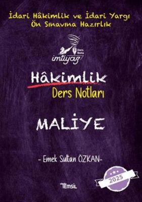 Temsil Kitap İmtiyaz Maliye Hakimlik Ders Notları - 1