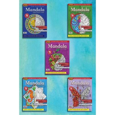 Maxi Mandala Çizgilerle Boyama Terapisi 5`li Set - 2