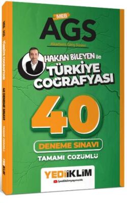 Yediiklim Yayınları MEB AGS Hakan Bileyen ile Türkiye Coğrafyası Tamamı Çözümlü 40 Deneme Sınavı - 1