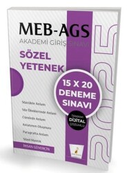 Pelikan Tıp Teknik Yayıncılık MEB - AGS Hazırlık Sözel Yetenek 15x20 Tamamı Dijital Çözümlü Deneme Sınavı - Pelikan Tıp Teknik Yayıncılık