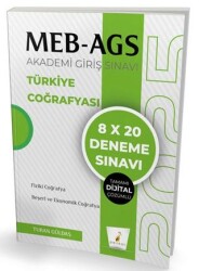 Pelikan Tıp Teknik Yayıncılık MEB - AGS Hazırlık Türkiye Coğrafyası 8x20 Tamamı Dijital Çözümlü Deneme Sınavı - Pelikan Tıp Teknik Yayıncılık