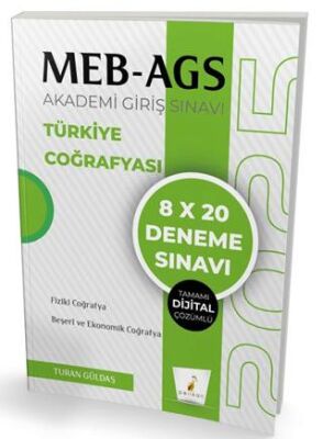 Pelikan Tıp Teknik Yayıncılık MEB - AGS Hazırlık Türkiye Coğrafyası 8x20 Tamamı Dijital Çözümlü Deneme Sınavı - 1
