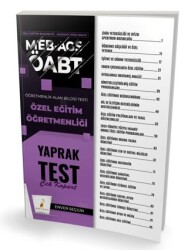 MEB-AGS ÖABT Özel Eğitim Öğretmenliği Yaprak Test - Pelikan Tıp Teknik Yayıncılık