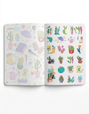 Melimelek 15X21,5 Kaktüs Pembe Zamansız Ajanda Stickerlı - 2