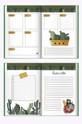 Melimelek 15X21,5 Kaktüs Yeşil Zamansız Ajanda Stickerli - 3