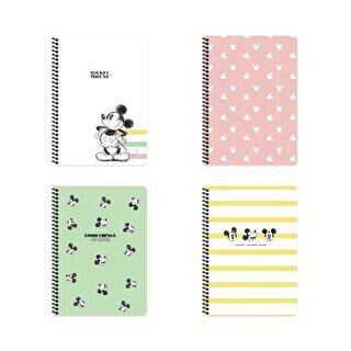 Mickey Mouse Defter Kareli Karton Kapak Spiralli 80 Yaprak 20x28 Cm - 1