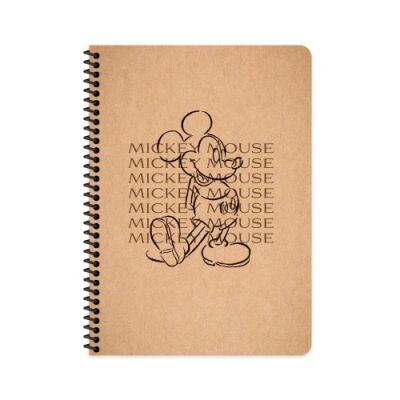 Mickey Mouse Kraft Defter Çizgili Spiralli 80 Yaprak 20x28 Cm - 1
