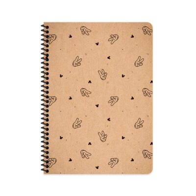 Mickey Mouse Kraft Defter Çizgili Spiralli 80 Yaprak 20x28 Cm - 7