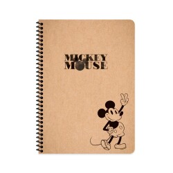 Mickey Mouse Kraft Defter Çizgili Spiralli 80 Yaprak 20x28 Cm - 6