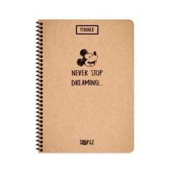 Mickey Mouse Kraft Defter Çizgili Spiralli 80 Yaprak 20x28 Cm - 4
