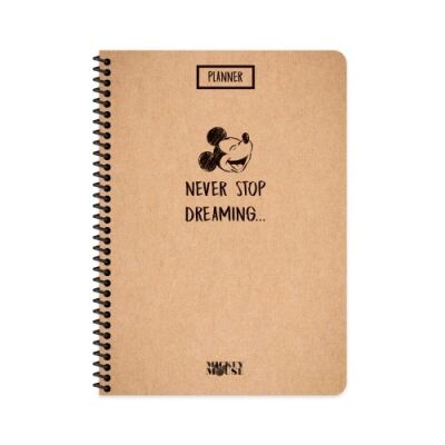 Mickey Mouse Kraft Defter Çizgili Spiralli 80 Yaprak 20x28 Cm - 4