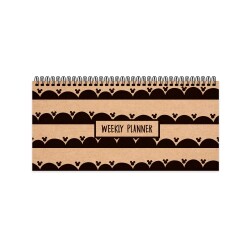 Mickey Mouse Kraft Planner Spiralli Blok 13x27 Cm - 4