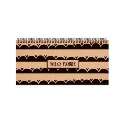 Mickey Mouse Kraft Planner Spiralli Blok 13x27 Cm - 4