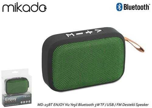 Mikado MD-25BT ENJOY N2 Yeşil Bluetooth 3W TF-USB-FM Destekli Speaker