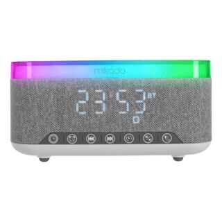 Mikado MD-W8 1200mAh 10W Gri Bluetooth-Usb-Kablosuz Şarj RGB-Gece Lambası Özellikli Alarmlı Saat Spe - 1