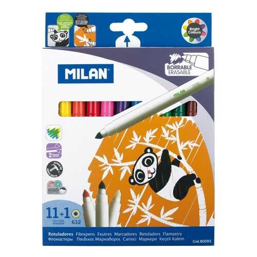 Milan Silinebilir Keçeli Boya Kalemi 11 Renk+1 12Li