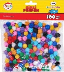 Mileo 1779 Ponpon Simli Renk 1cm 100lü - MAS Kırtasiye