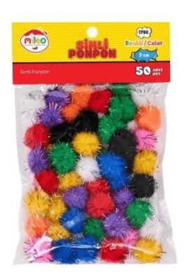 Mileo 1780 Ponpon Simli Renkler 2cm 50li - 1