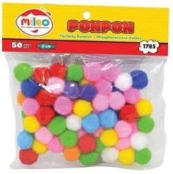 Mileo 1785 Ponpon Fosforlu Renk 2cm 50li - MAS Kırtasiye
