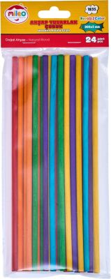 Mileo 1835 Ahşap Çubuk - Yuvarlak 5 x 200 mm - Renkli - 1