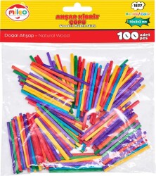 Mileo 1837 Ahşap Çubuk-Kibrit Çöpü 2x2x50 mm-Renkli - MAS Kırtasiye