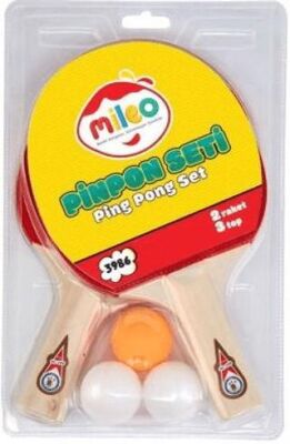 Mileo 3986 Pinpon Seti Blister 2 Raket 3Top - 1