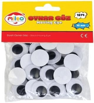 Mileo Oynar Göz - Siyah - 10mm - 1
