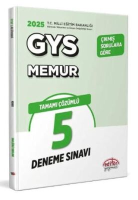 Editör Yayınevi Milli Eğitim Bakanlığı Memur Tamamı Çözümlü GYS 5 Deneme Sınavı - 1