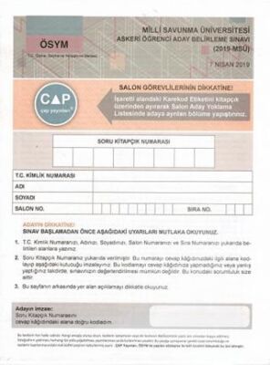 Milli Savunma Üniversitesi Askeri Öğrenci Belirleme Sınavı Denemesi - 1