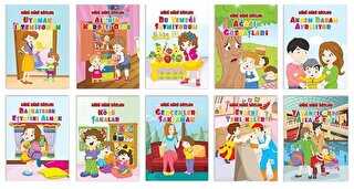 Mini Mini Bizler - Okul Öncesi Eğitici Hikaye Seti - 10 Kitap Takım - PEMBE PATİKLER