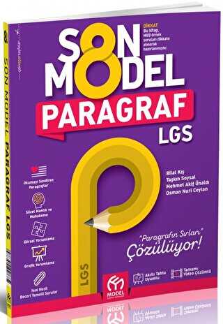 Model Eğitim Yayıncılık 8. Sınıf LGS Son Model Paragraf Soru Bankası