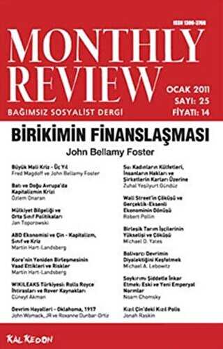 Monthly Review Bağımsız Sosyalist Dergi Sayı: 25 - Ocak 2011