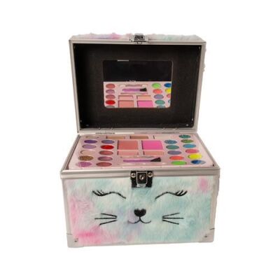 Mor Kedili Peluş Makyaj Çantası - 1