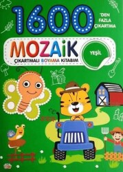 Mozaik Çıkartmalı Boyama Kitabı Yeşil 1600`den Fazla Çıkartma - 0-6 Yaş Yayınları