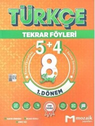 Mozaik Yayınları 8. Sınıf Türkçe 5 + 4 Tekrar Föyü Özel Baskı - Mozaik Yayınları