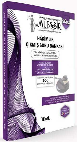 Müessir Vergi Hukuku - Vergi Usul Hukuku- Türk Vergi Sistemi Hakimlik Çıkmış Soru Bankası Temsil Kitap