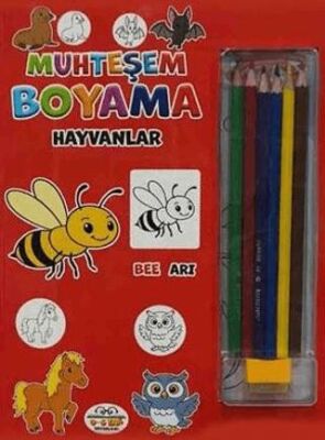 Muhteşem Boyama - Hayvanlar + 6lı Boya Kalemi - 1