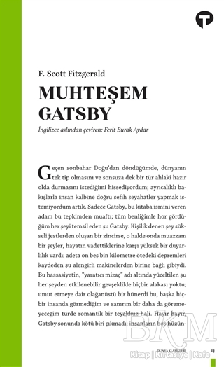 Muhteşem Gatsby - Turkuvaz Kitap