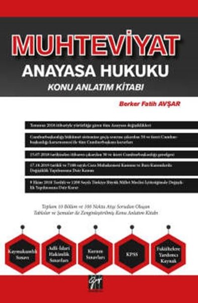 Muhteviyat Anayasa Hukuku Konu Anlatım Kitabı - Gazi Kitabevi