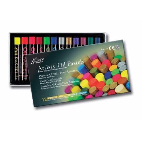 Mungyo Yağlı Pastel Boya Karton Kutu Set 6 Metalik + 6 Fosforlu 12 Renk