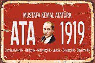 Mustafa Kemal Atatürk Tabela Tarz Retro Vintage Ahşap Poster